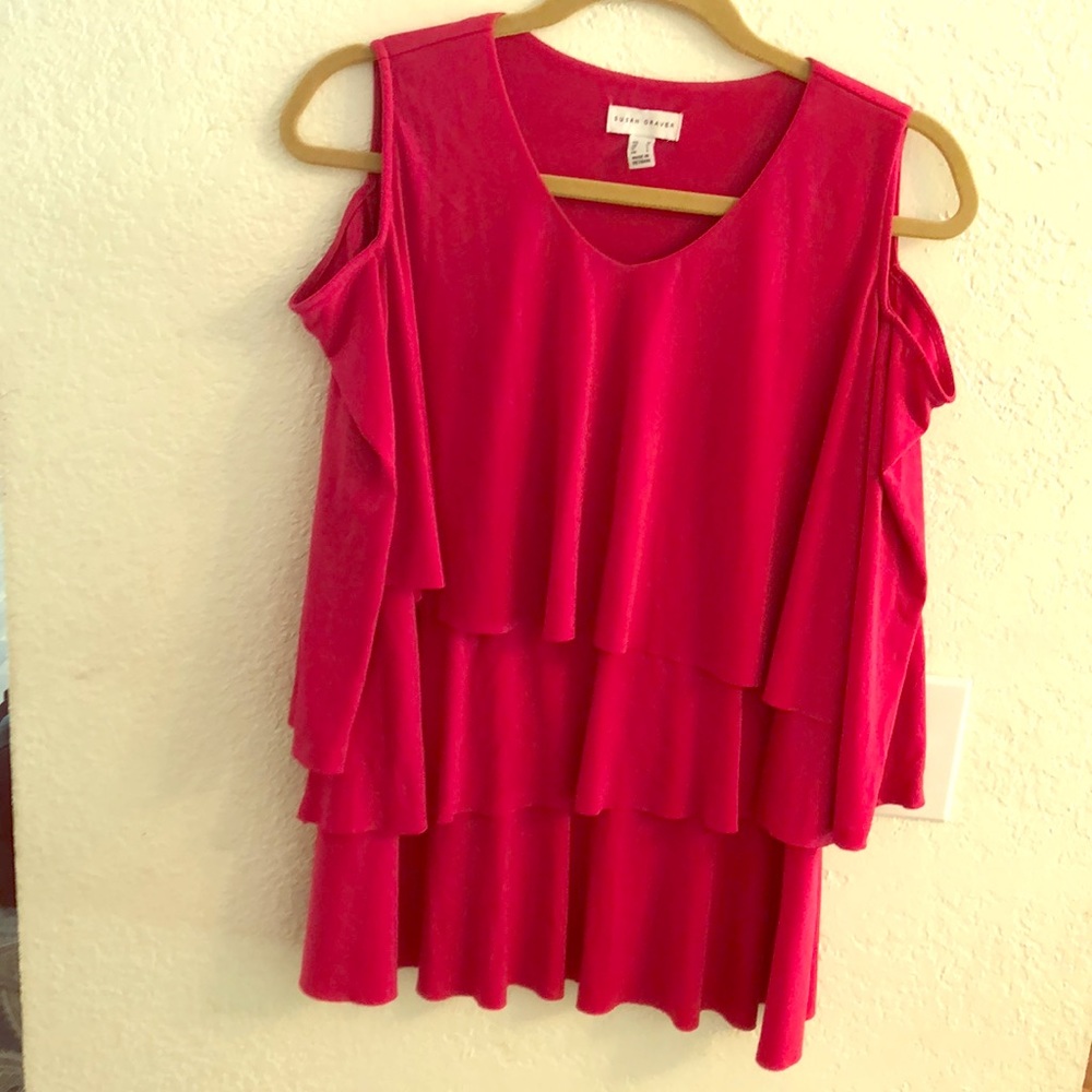 Susan Graver Cold Shoulder Top